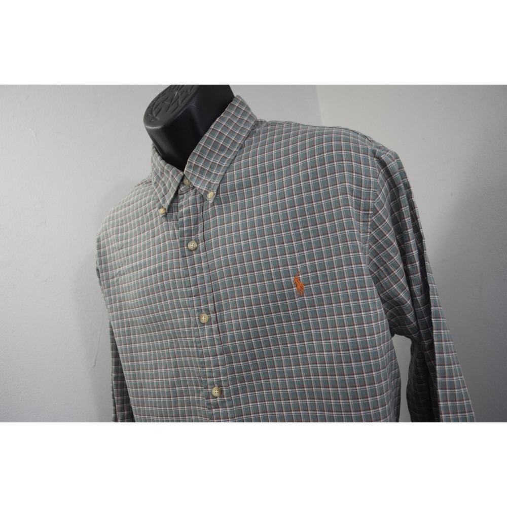 Polo Ralph Lauren Dress Shirt Slim Fit Plaid Long Sleeve Button Up Mens 2XL XXL